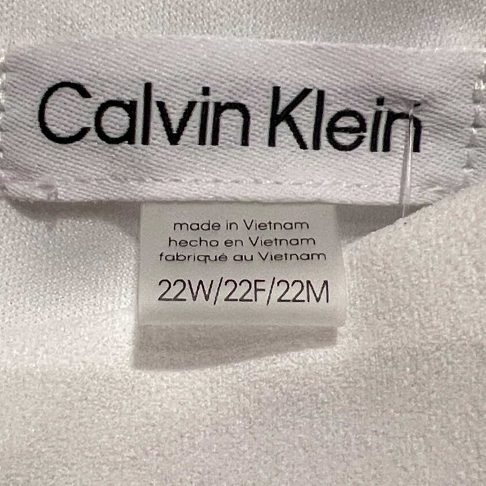 Calvin Klein White Dress Womens 22W Sheath Bell Sleeve Modern Minimal Office - Picture 4 of 12